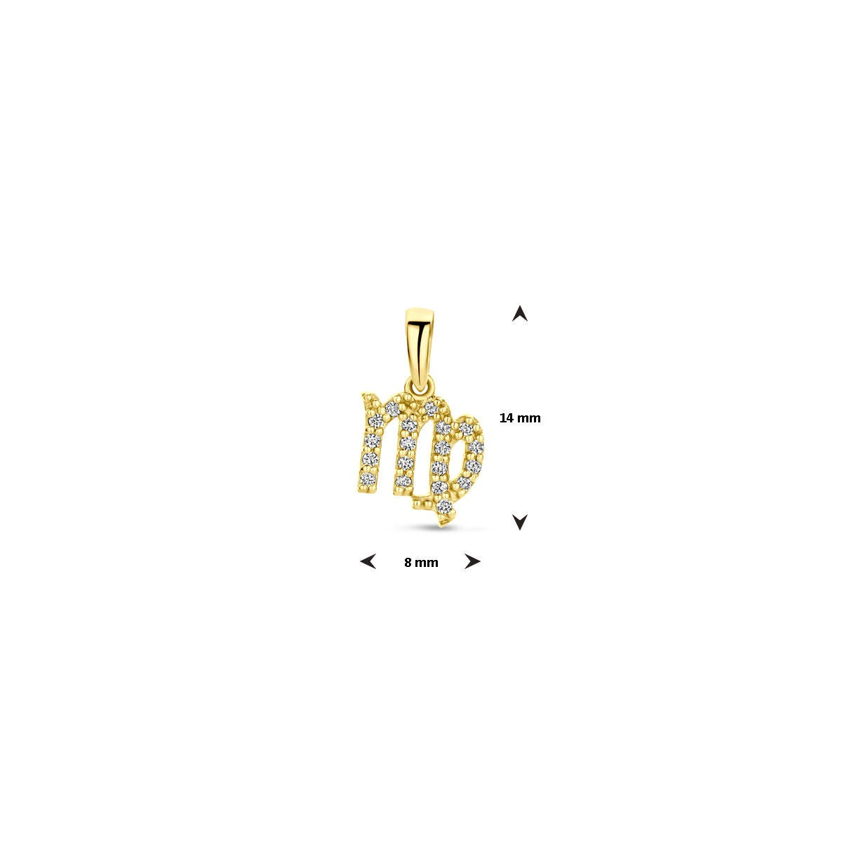 14 Karat Gelbgold Sternzeichenanhänger mit Diamant