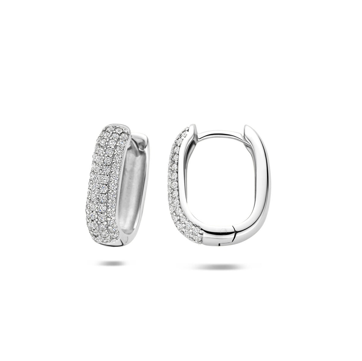 Rhodinierte Ohrringe aus 925er Silber mit Zirkonia