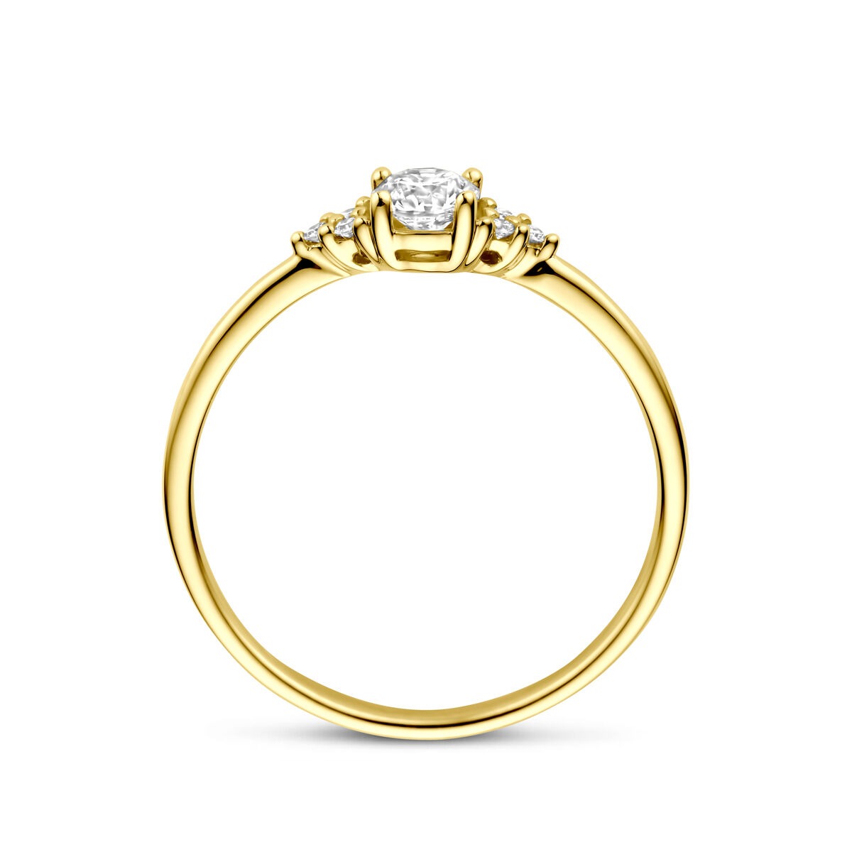 Damenring aus 14 Karat Gold mit Solitär-Diamant 0,28 ct