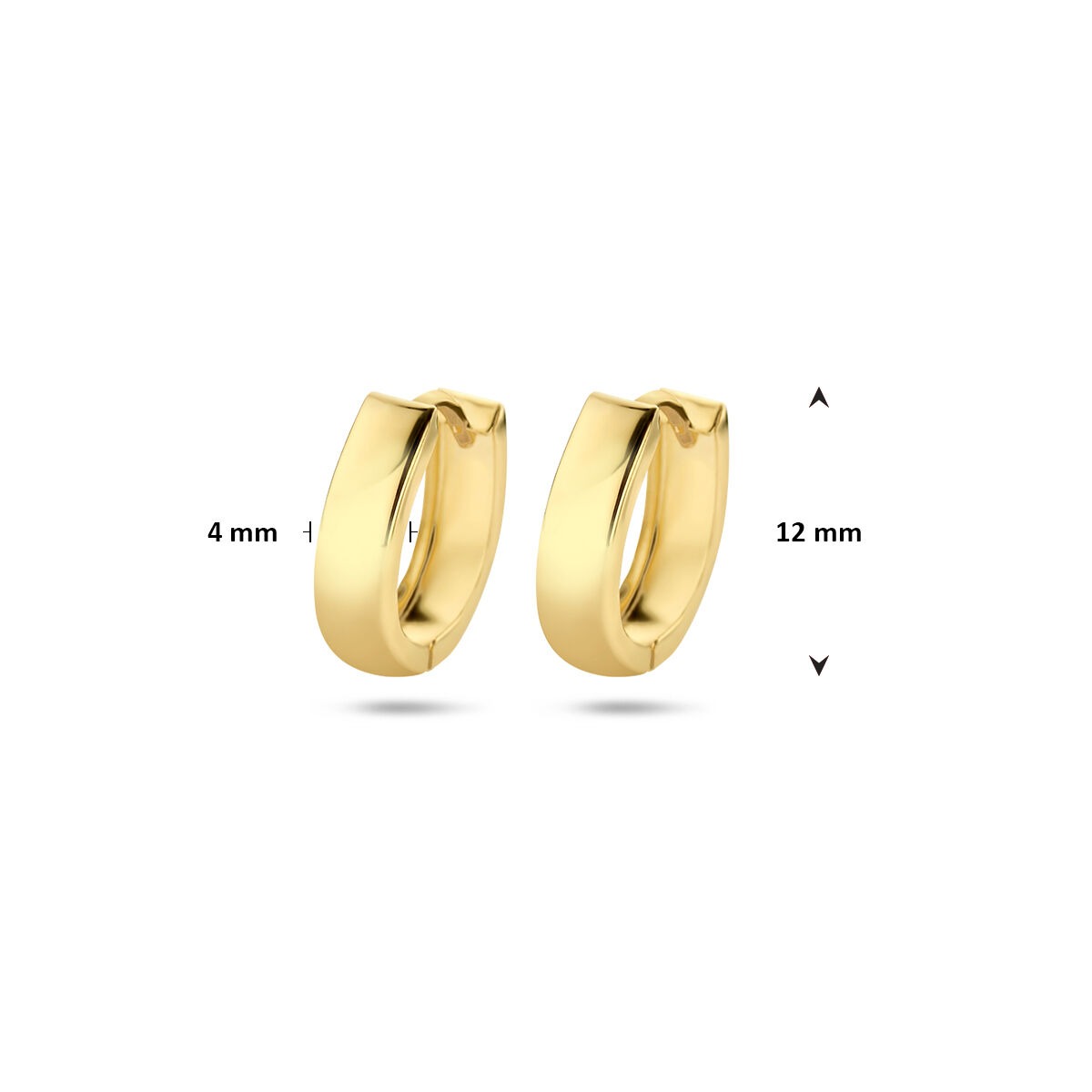 Gelbgold gestanzte Klappcreolen – 14k