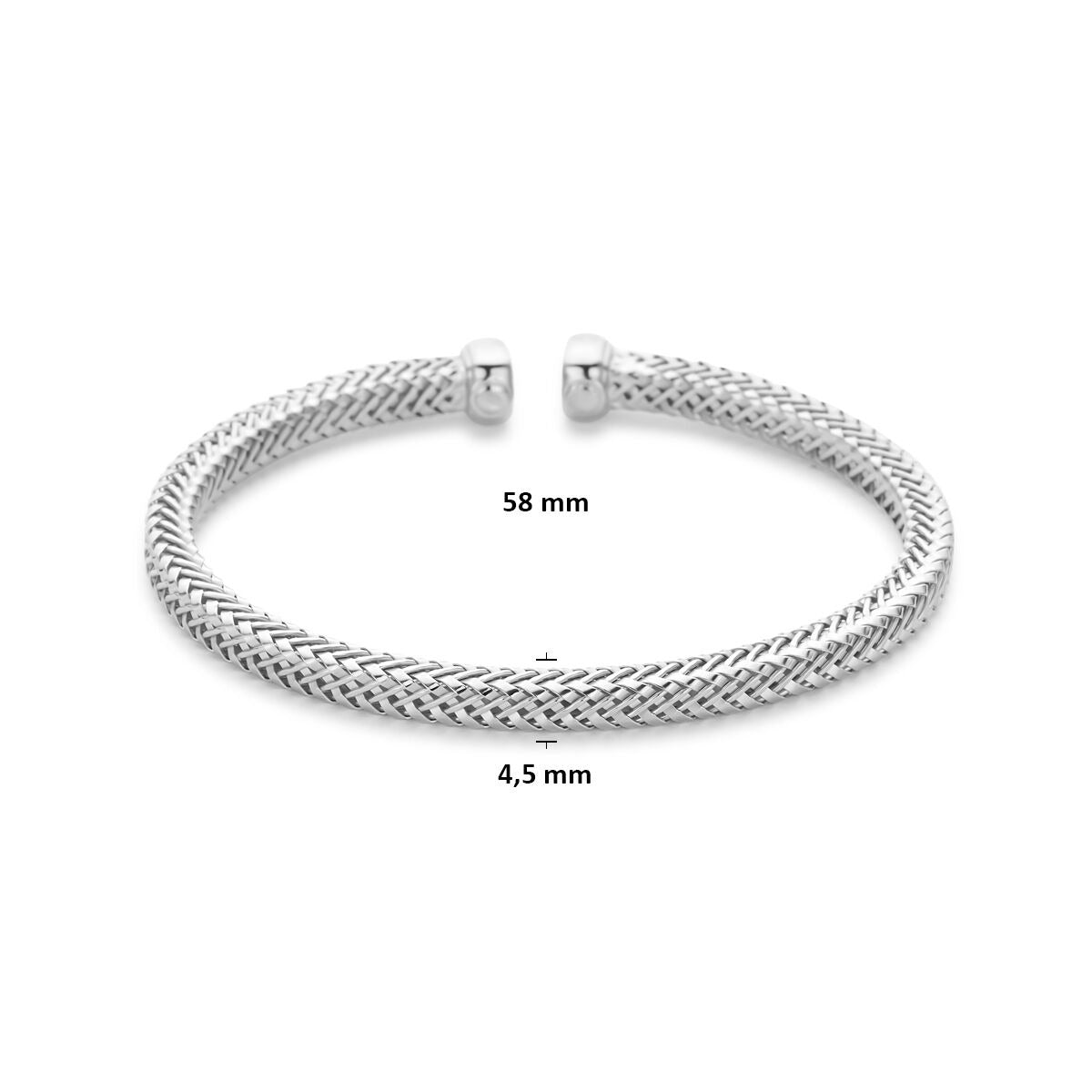 Rhodinierter 925er Silber Reif 58 x 4.5 mm