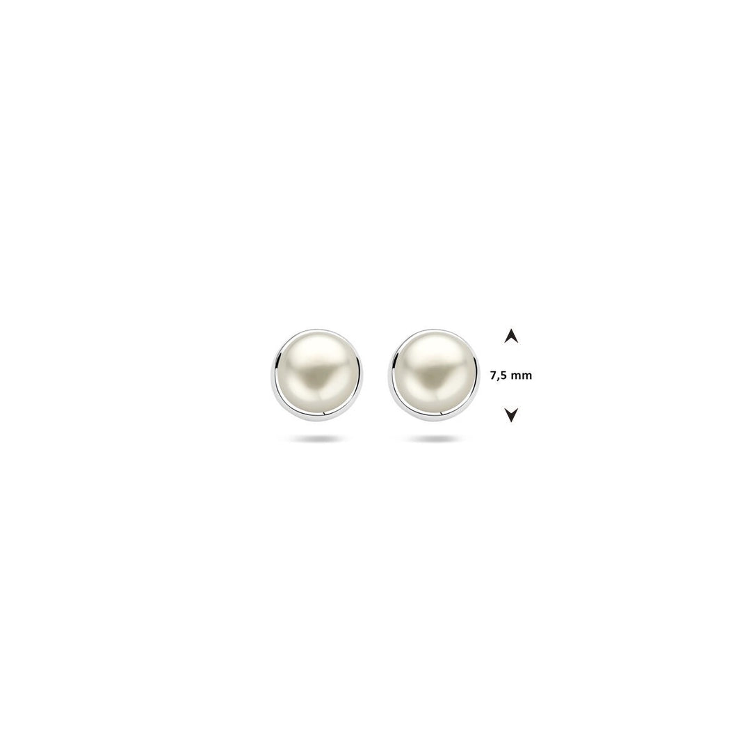 Ohrstecker Perlsilber rhodiniert