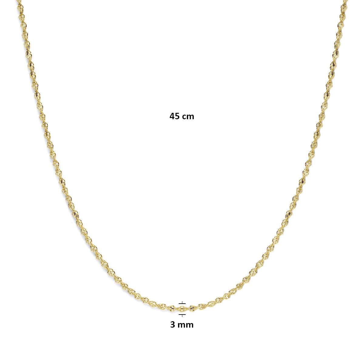 Goldkette mit Silberkern – 14 Karat Gelbgold & 925er Silber