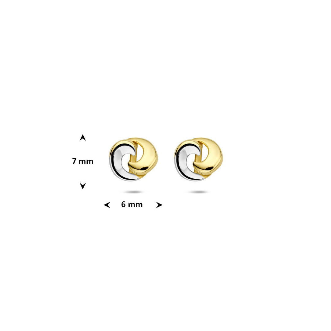 Ohrstecker zweifarbig gestempelt 14K Gelbgold