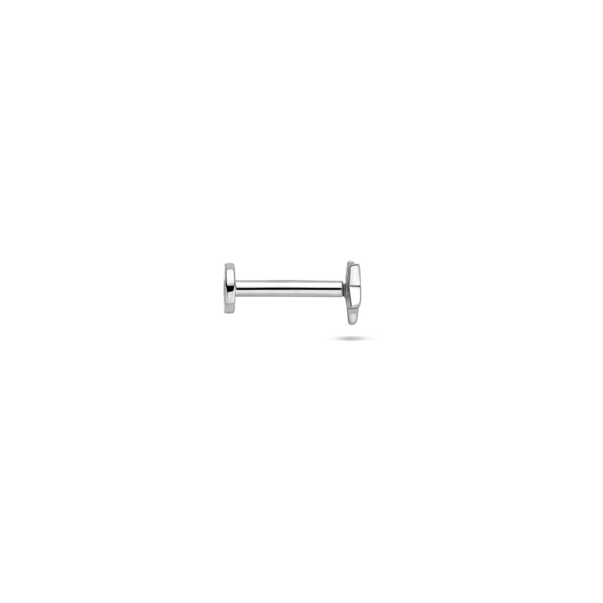 Silbernes Flat-Back-Stern-Piercing – rhodiniertes 925er Silber