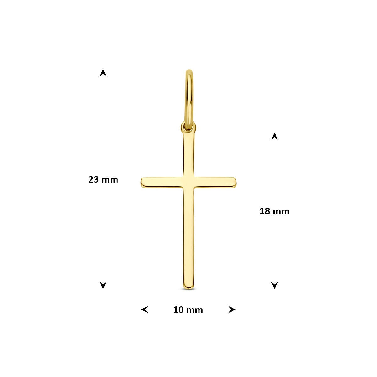 9K Gelbgold-Kreuzanhänger