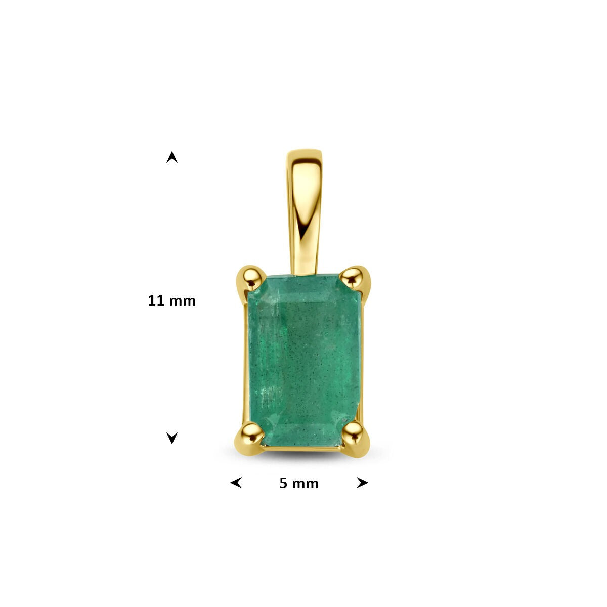 14K Gelbgold-Anhänger mit Smaragd