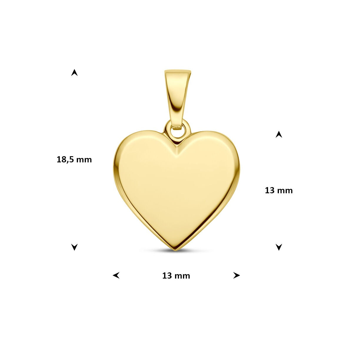 9 Karat Gelbgold Gravur-Anhänger mit Herz