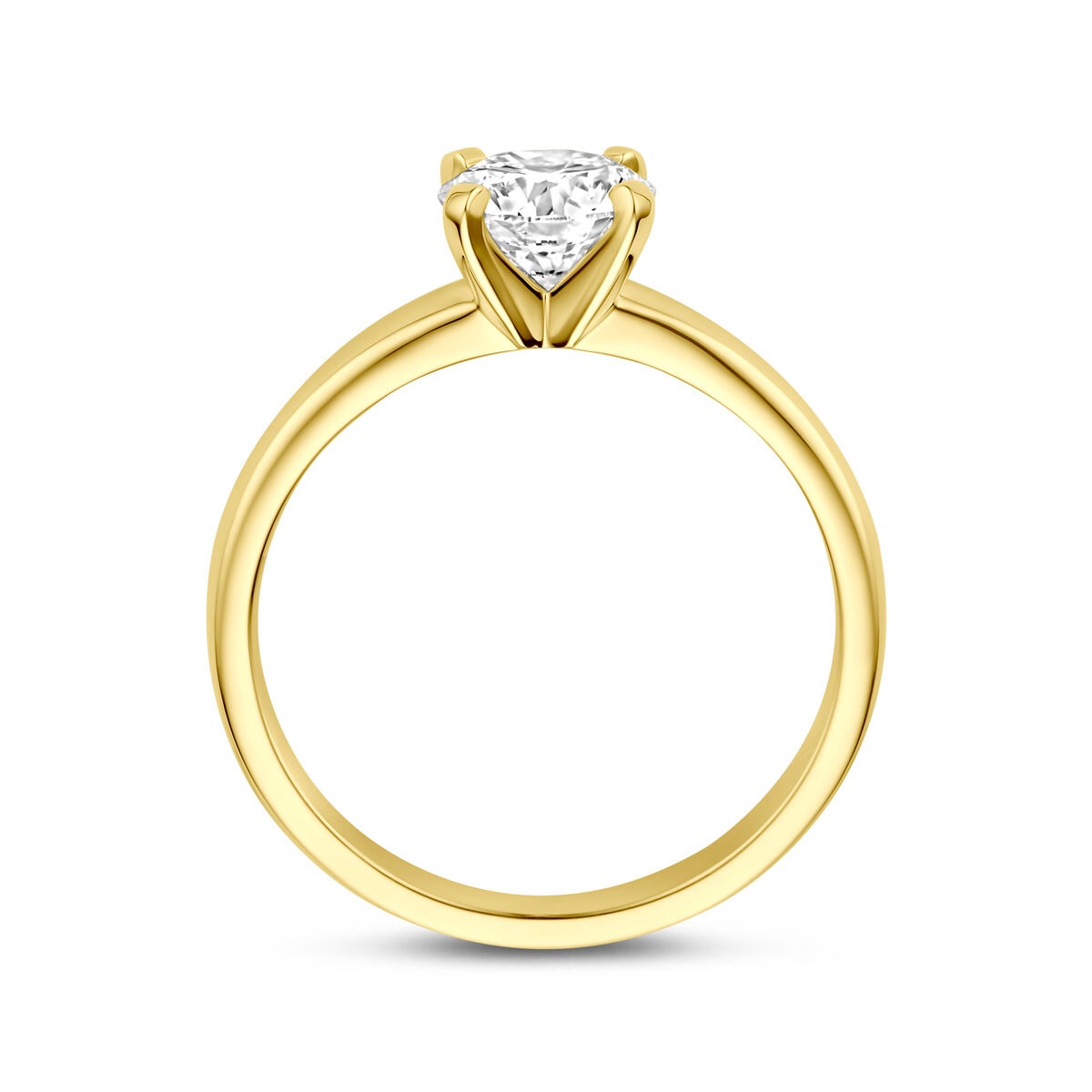 14k Gelbgoldring mit 1.00ct Labor-Diamant