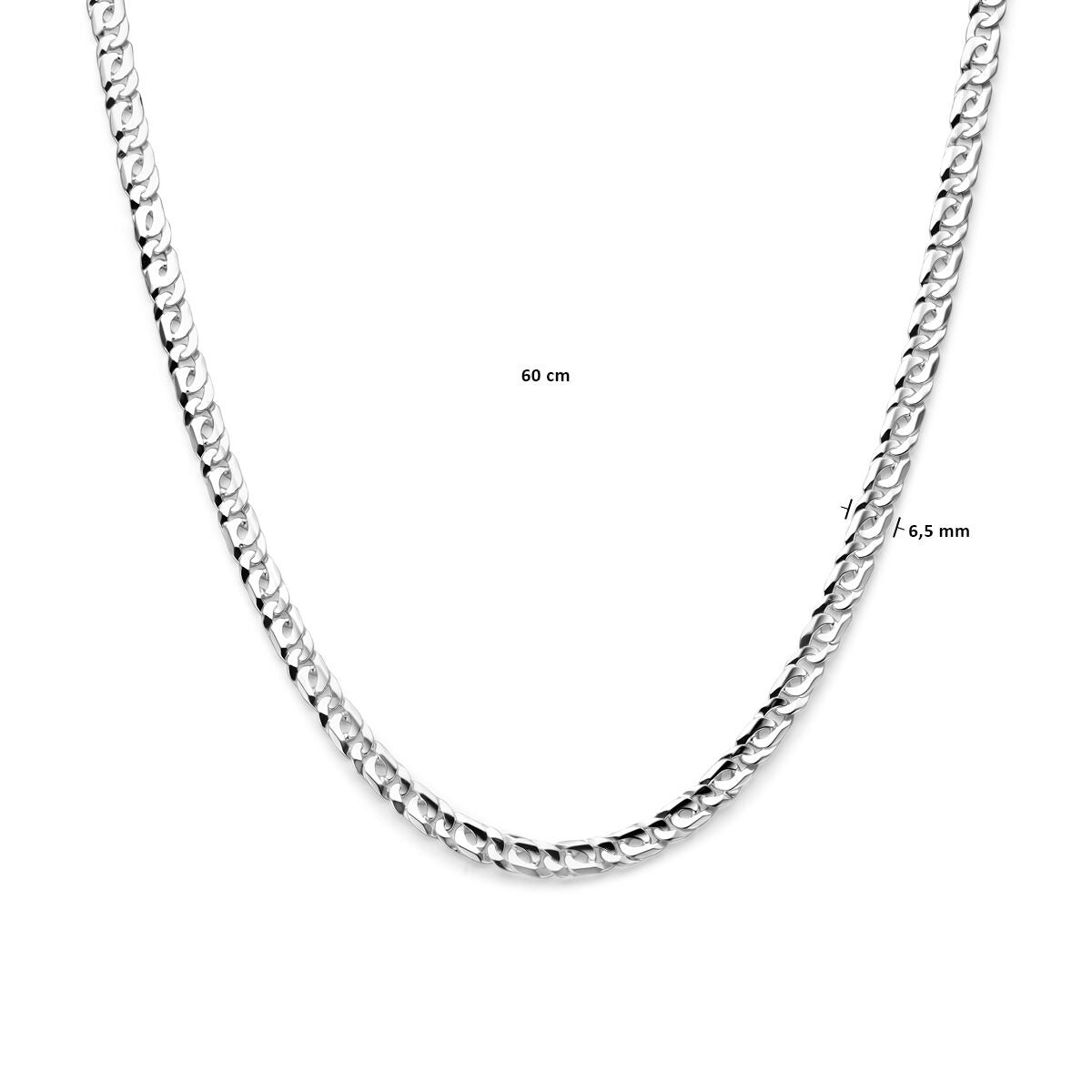 Herrenhalskette aus Silber mit grober Ankerkette und Karabinerverschluss