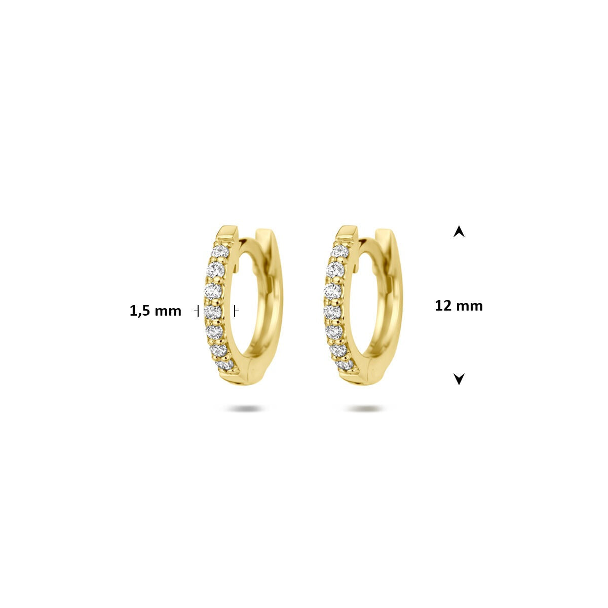 14k Gelbgold Klappcreolen mit im Labor hergestelltem Diamant 0,22 ct