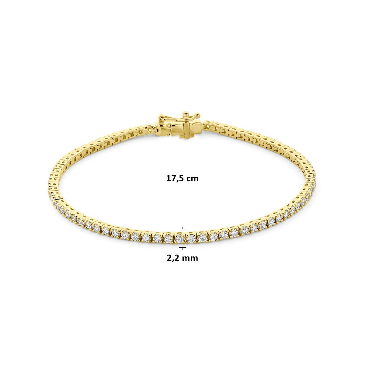 Vergoldetes 925er Silber-Tennisarmband mit im Labor gezüchtetem Diamanten