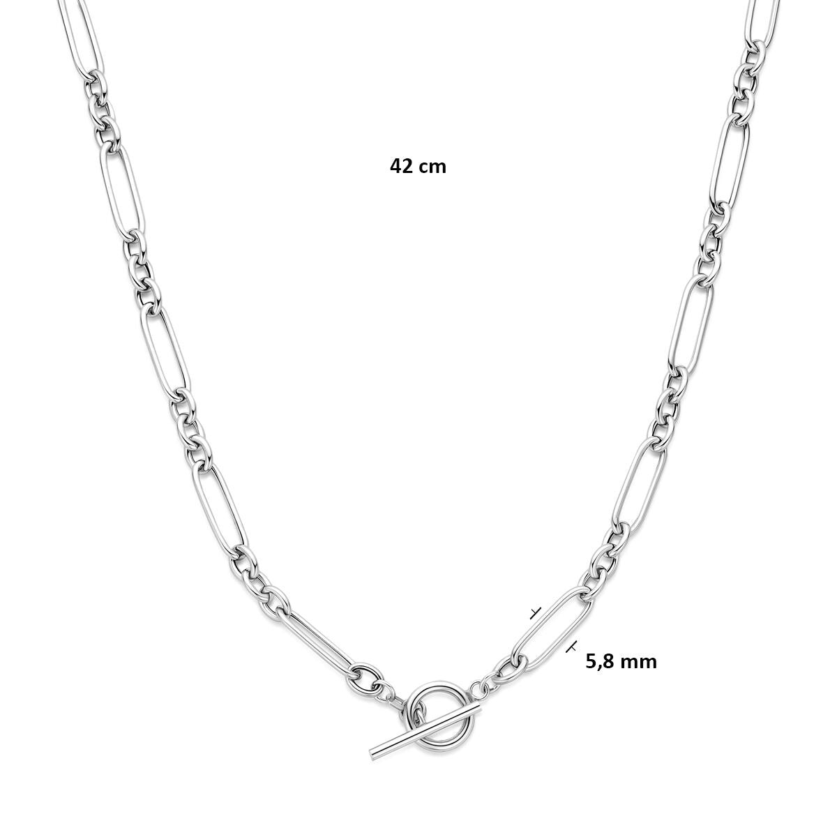Rhodinierte Silber-Anker-Gliederkette