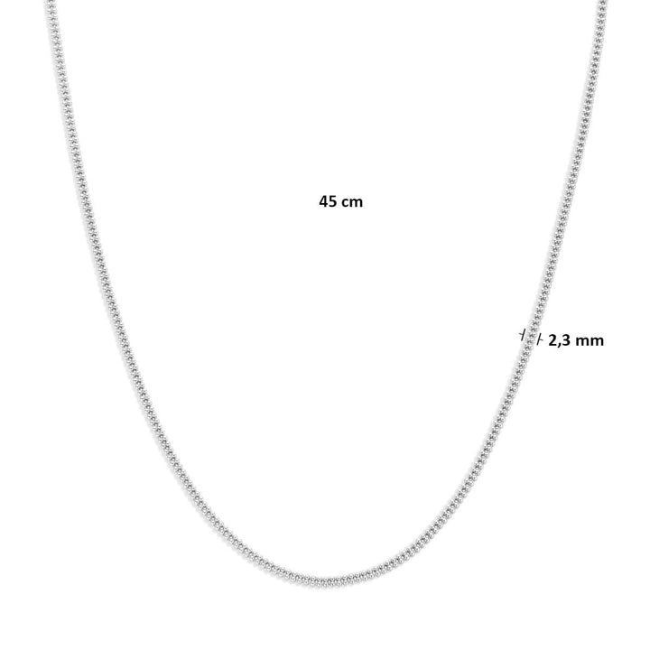 Gerhodineerd 925 zilveren popcorn collier