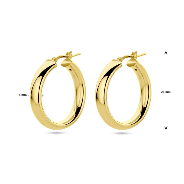 Verguld Zilveren Oorringen – Half-Rond 26x5 mm