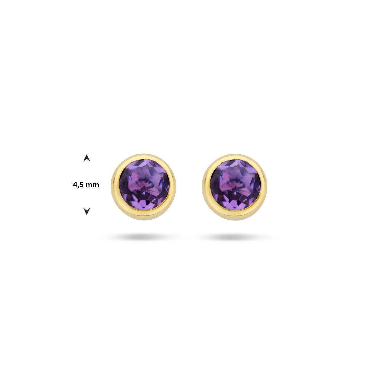 14k Gelbgold-Ohrstecker mit Amethyst