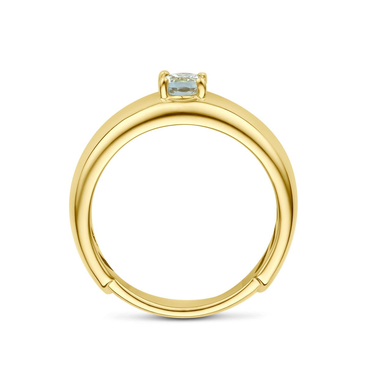 14K Gelbgoldring mit Aquamarin