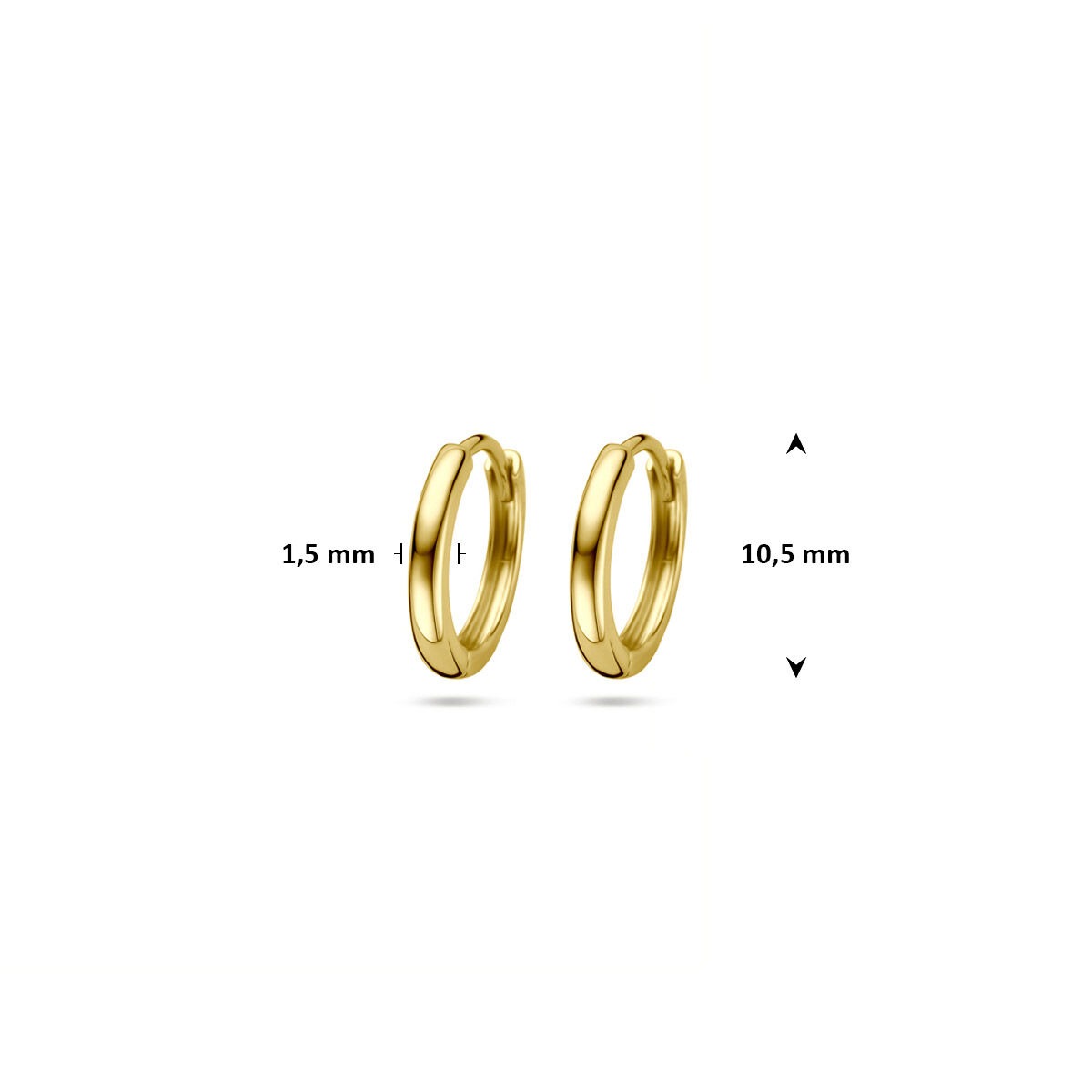 9 Karat Gelbe Ohrringe zum Klappen