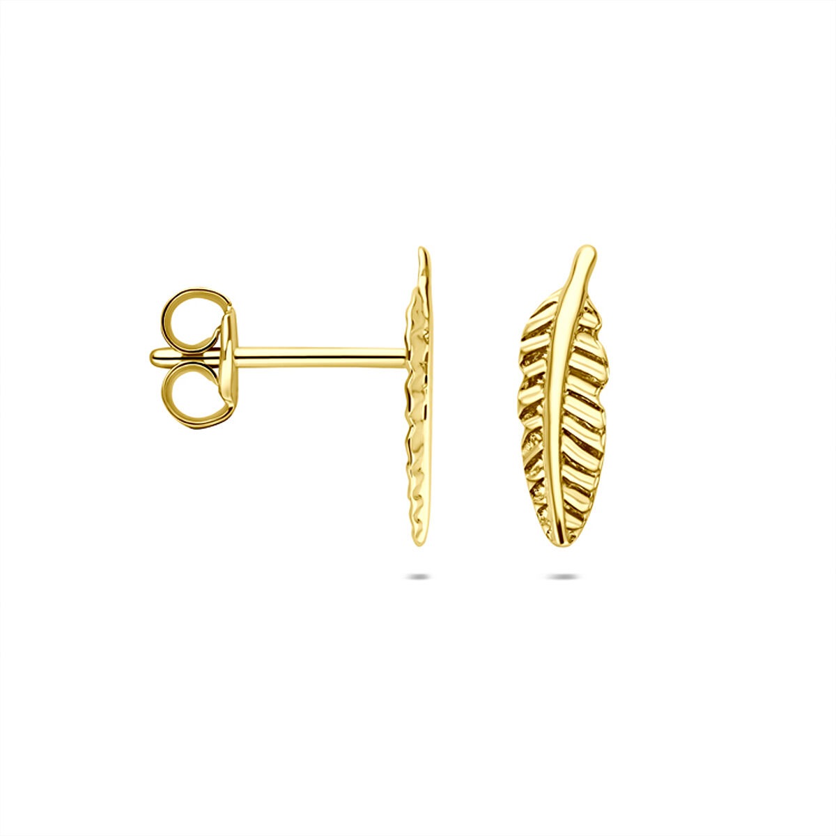 9K Gelbgold Ohrstecker in Federform