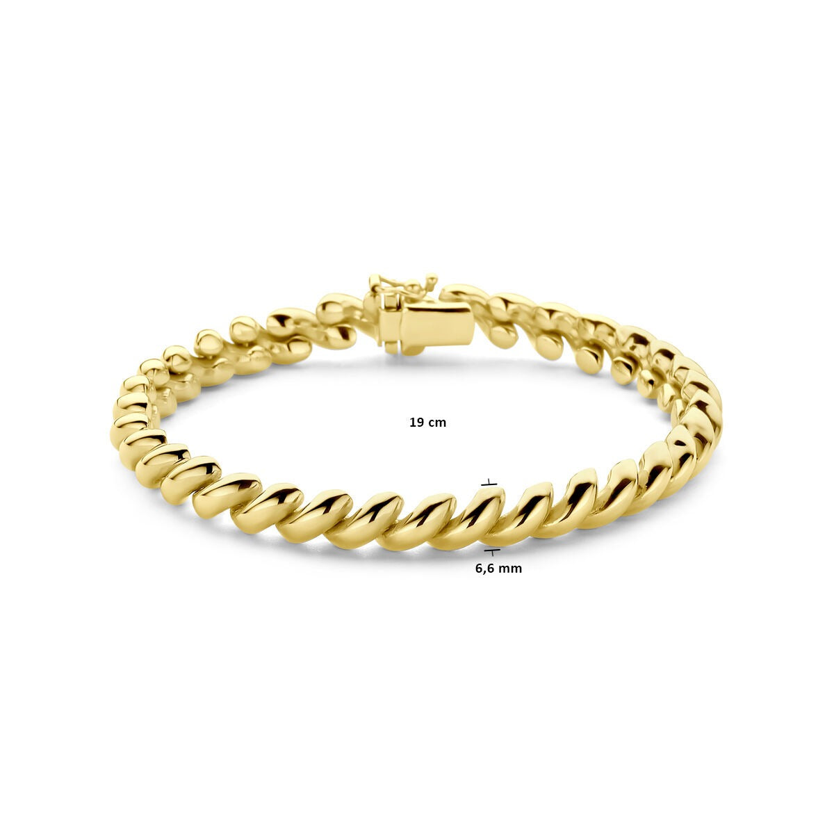 14k Gelbgold San Marco Armband mit Kastenschloss