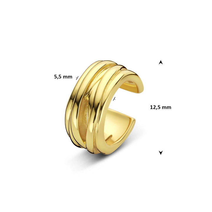 Verguld zilveren ear cuff – gouden statement zonder piercing