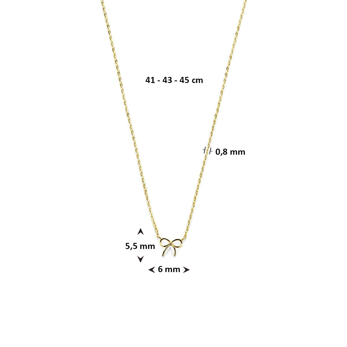 14K Gelbgold Collier für Damen mit Schleife