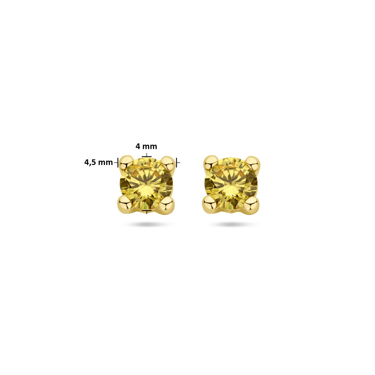 14k Gelbgold Ohrstecker mit synthetischem Citrin.