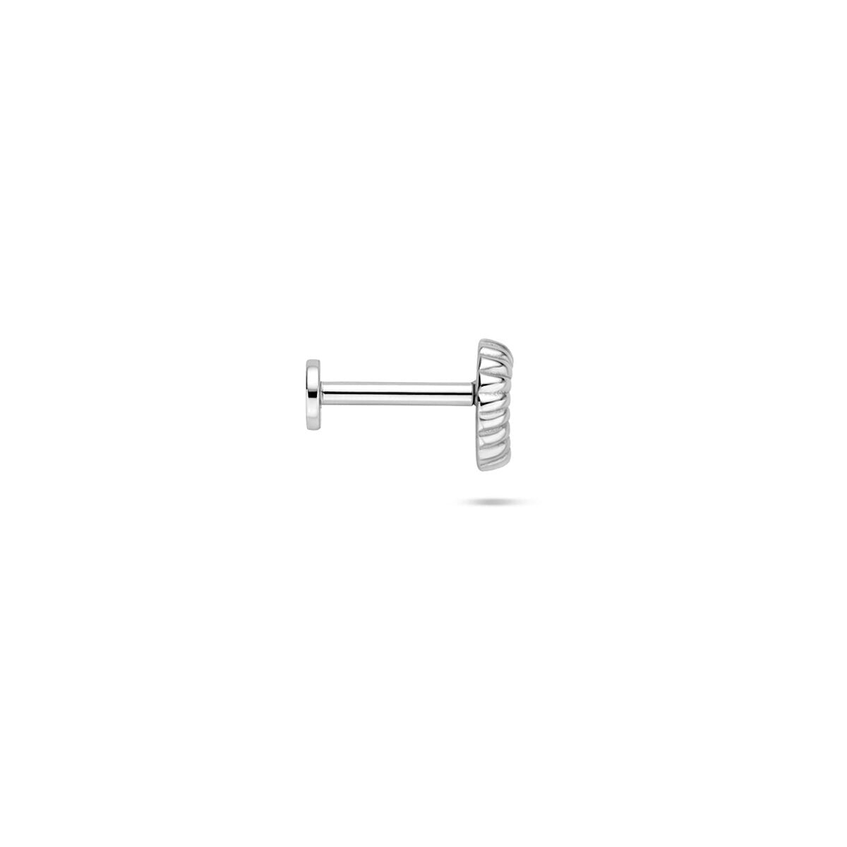 Silberner Flat Back Piercing Muschel – rhodiniert 925
