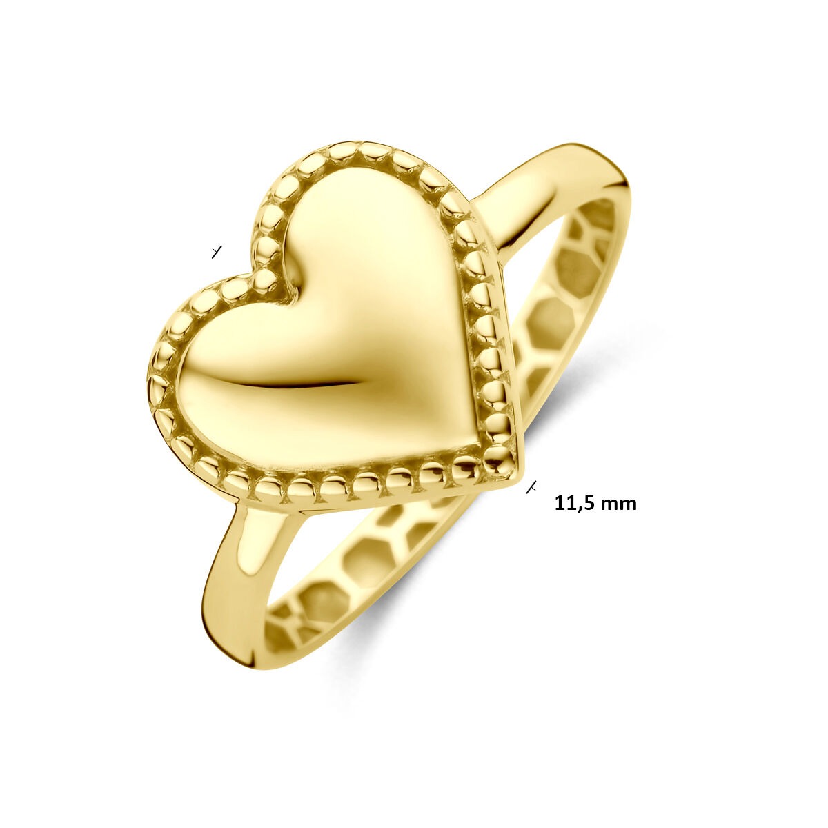 14 Karat Gelbgoldring mit Herz