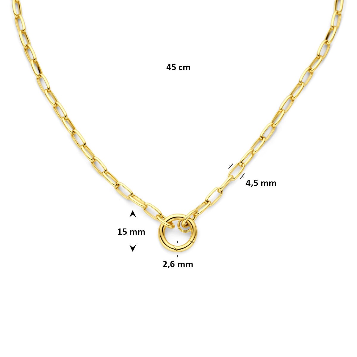 14k Gelbgoldkette mit Paperclip-Gliedern – Closed Forever Design