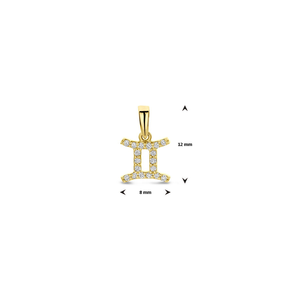 14k Gelbgold Sternzeichen-Anhänger mit Diamant