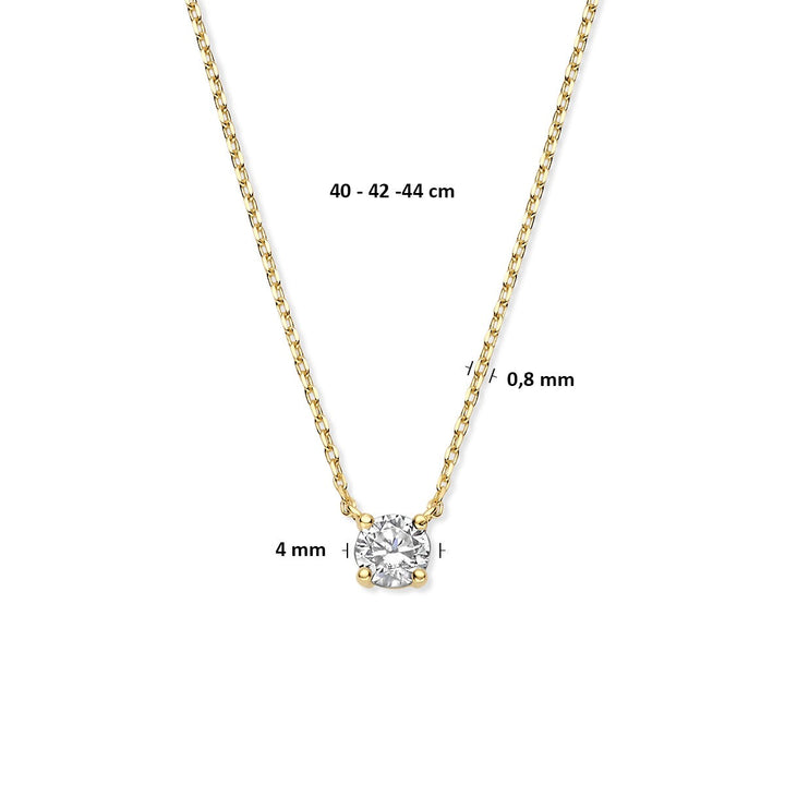 Zirkonia-Halskette 40 - 42 - 44 cm 14K Gelbgold