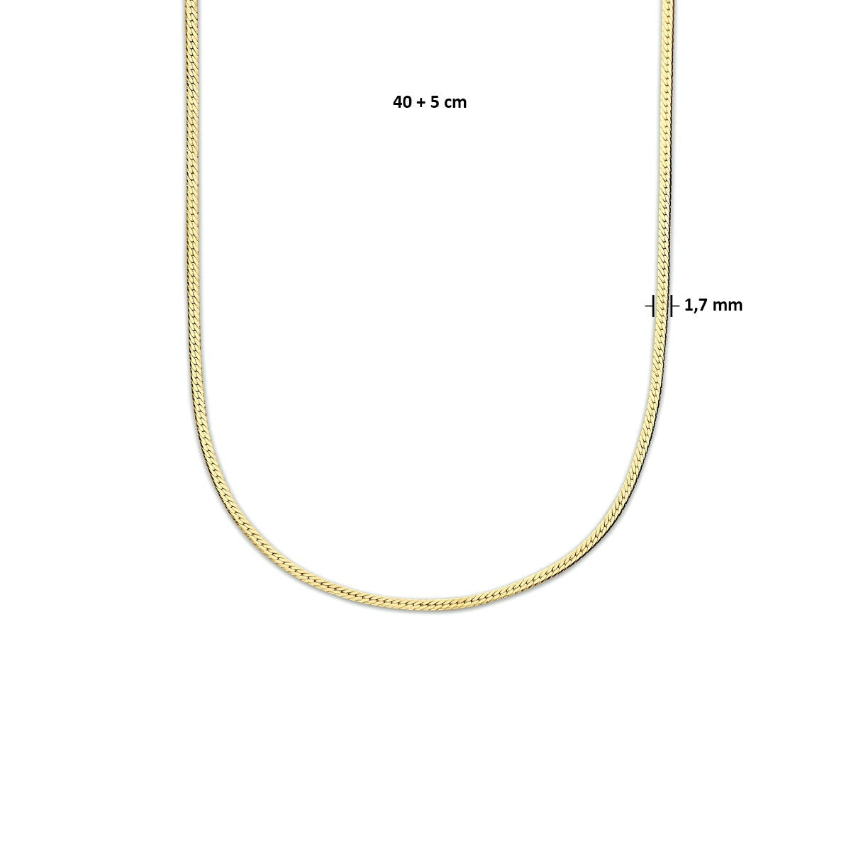 Goldfarbenes Schlangencollier auf Silber