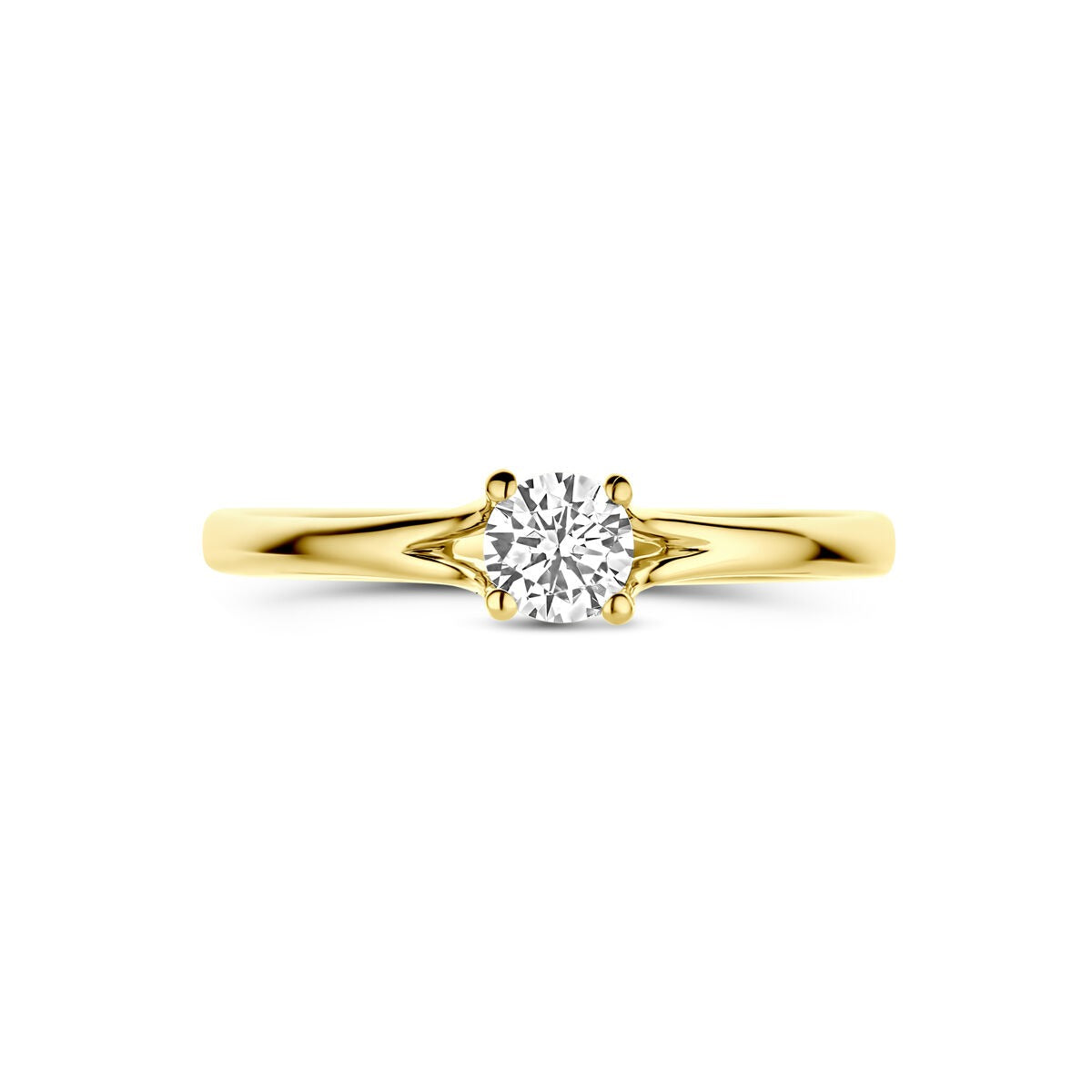 Damenring aus Gelbgold mit Zirkonia – 14 Karat