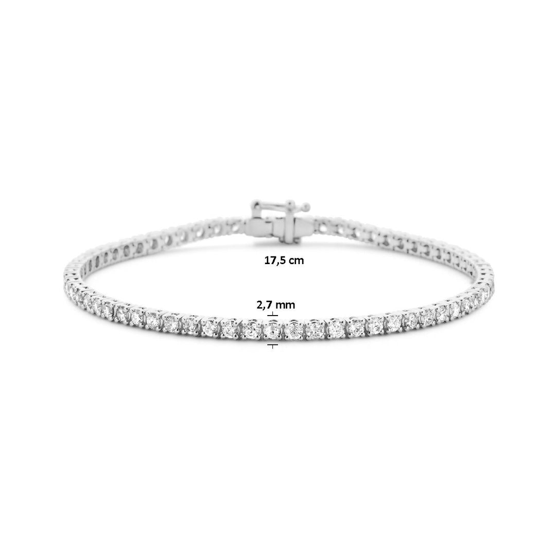 Tennisarmband, Lab-grown-Diamant, 3,00 ct g, Si 2,7 mm, 17,5 cm, 14 K Weißgold