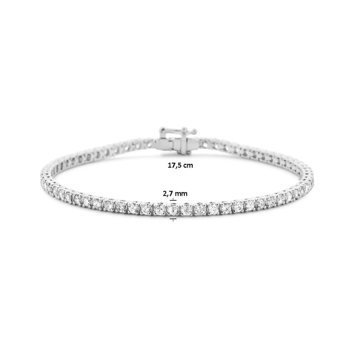 Tennisarmband, Lab-grown-Diamant, 3,00 ct g, Si 2,7 mm, 17,5 cm, 14 K Weißgold
