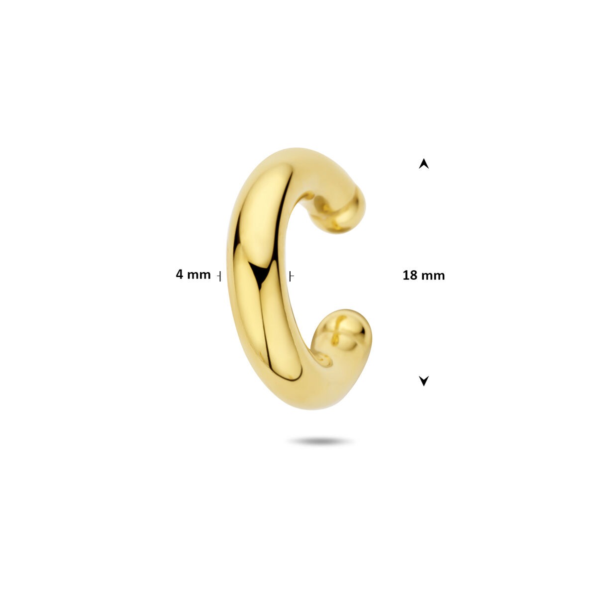 Vergoldete 925er Silber-Ohrklemme 18 x 4 mm