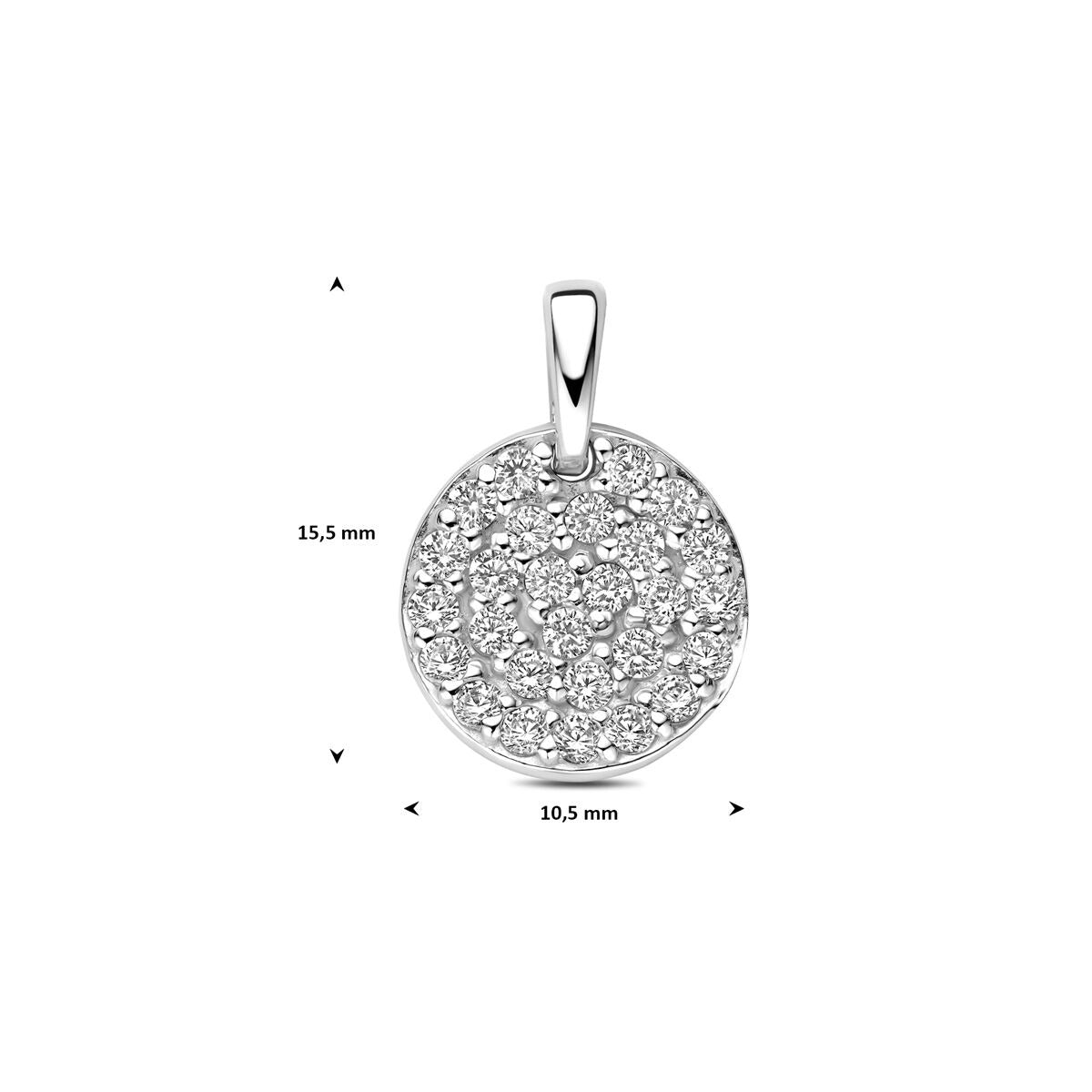 Rhodinierter Silberanhänger mit Zirkonia
