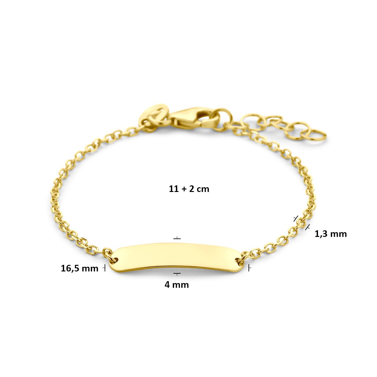 9K Gelbgold Baby-Gravurarmband