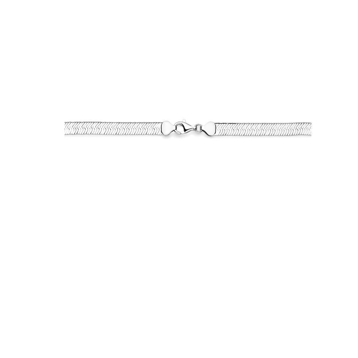 Silberne Damenhalskette – rhodiniertes Collier mit Omega-Kette