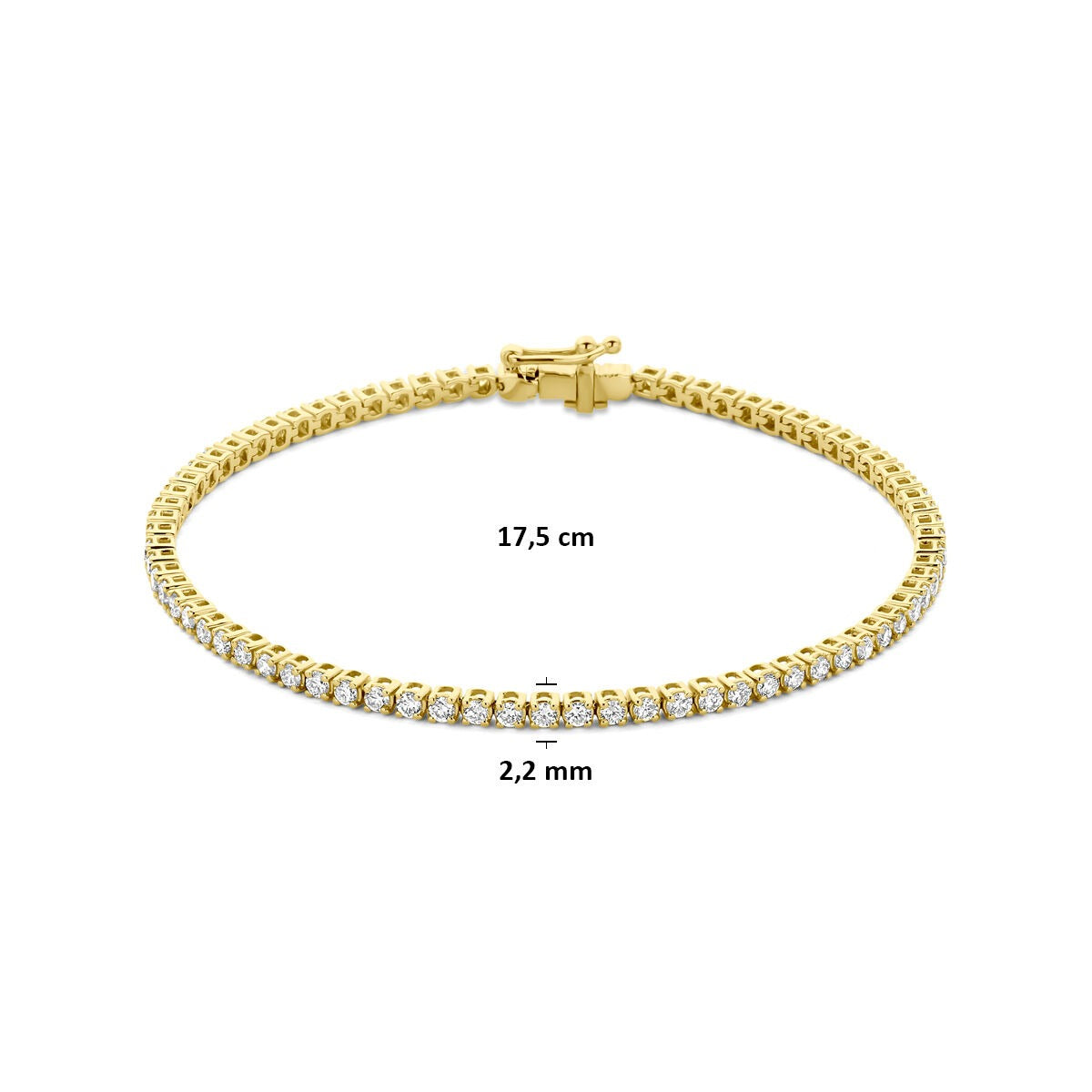 14 Karat Gold Tennisarmband mit im Labor gezüchteten Diamanten