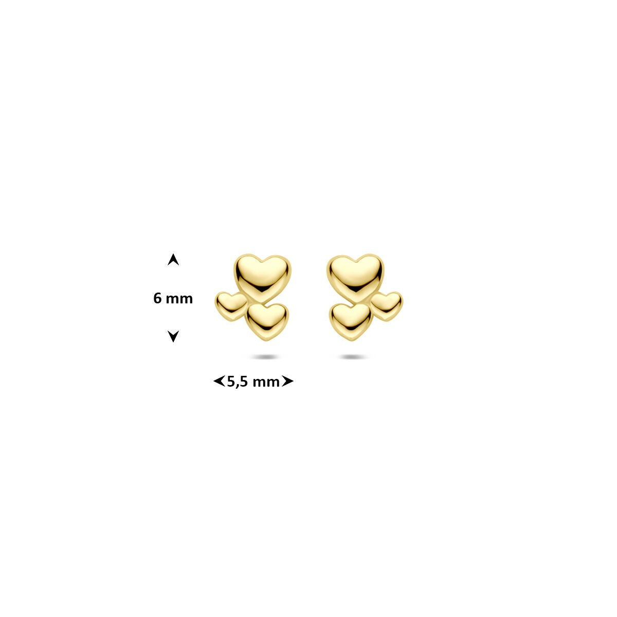 9k Gelbgold Ohrstecker mit Herzen