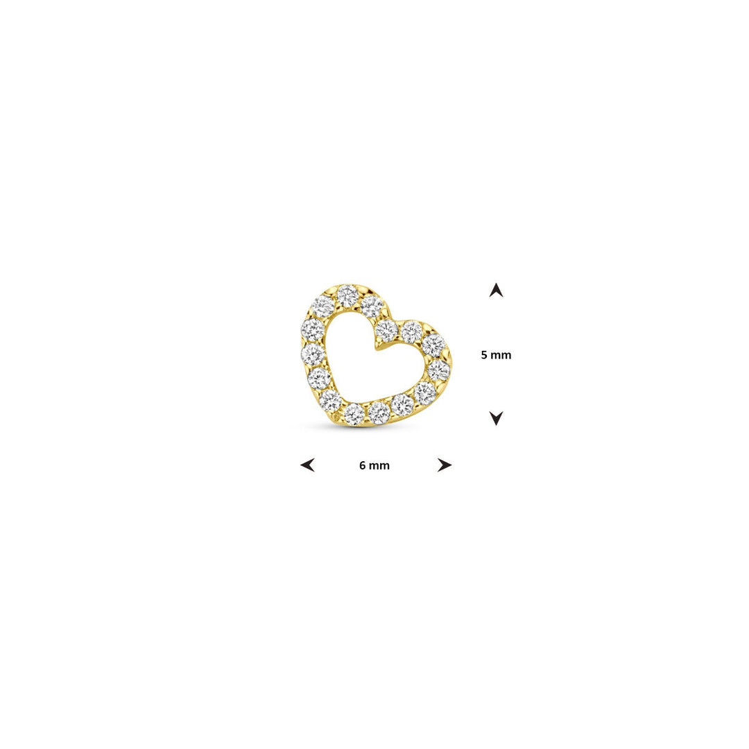 14k Geelgouden Hartjes Hanger met Diamant