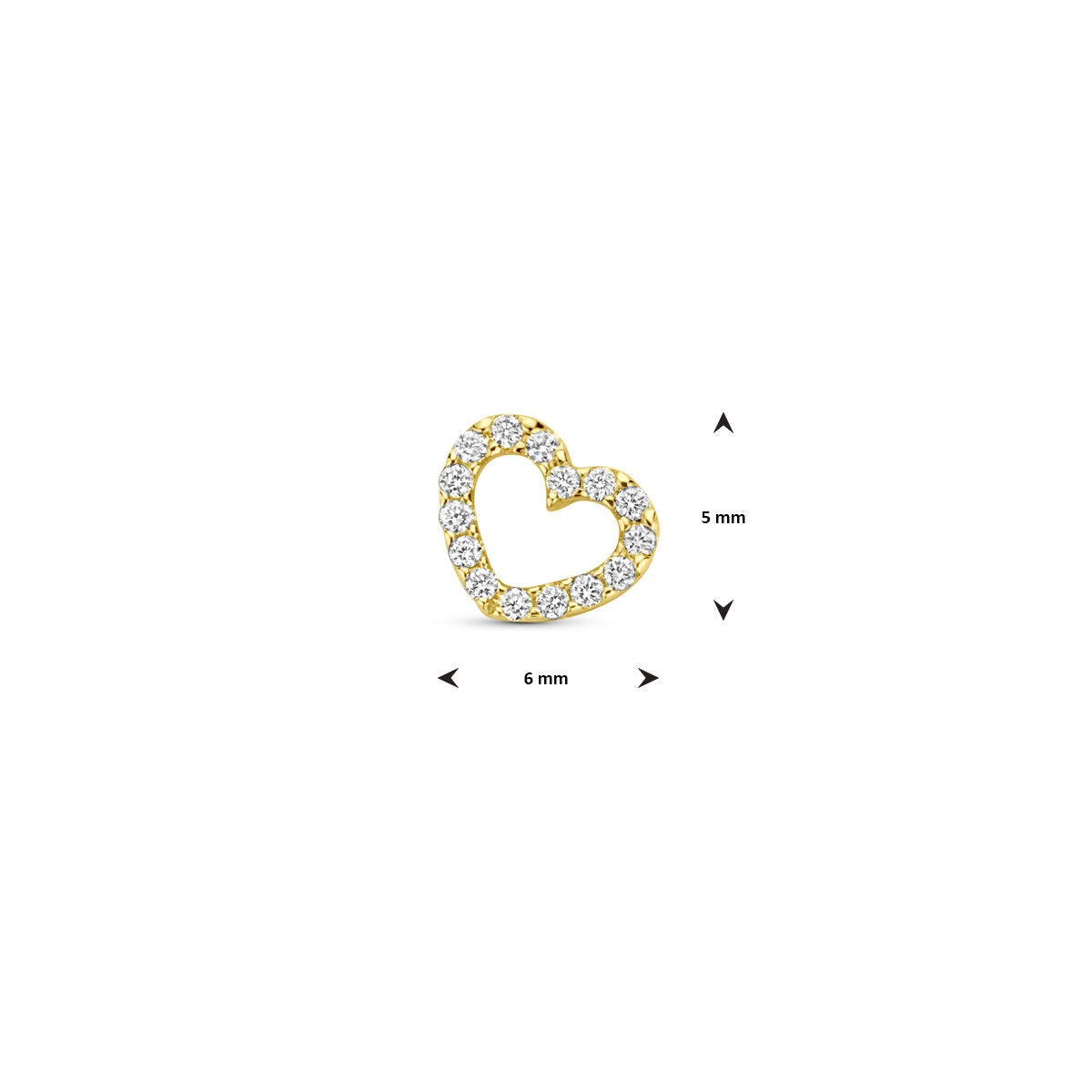 14k Gelbgold Herzanhänger mit Diamant