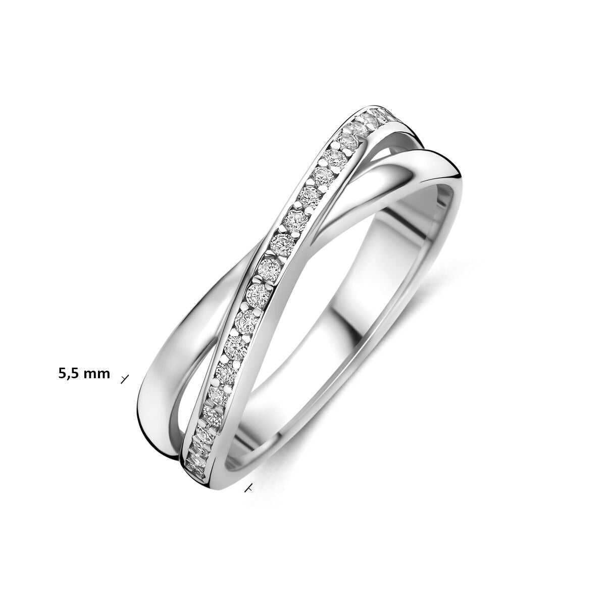 Ring Zirkonia Silber rhodiniert