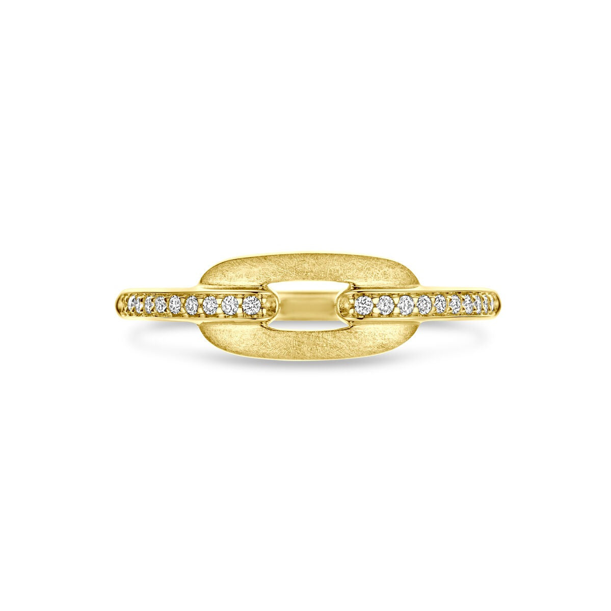 14k Gelbgold Damenring mit Diamant 0.08ct h si