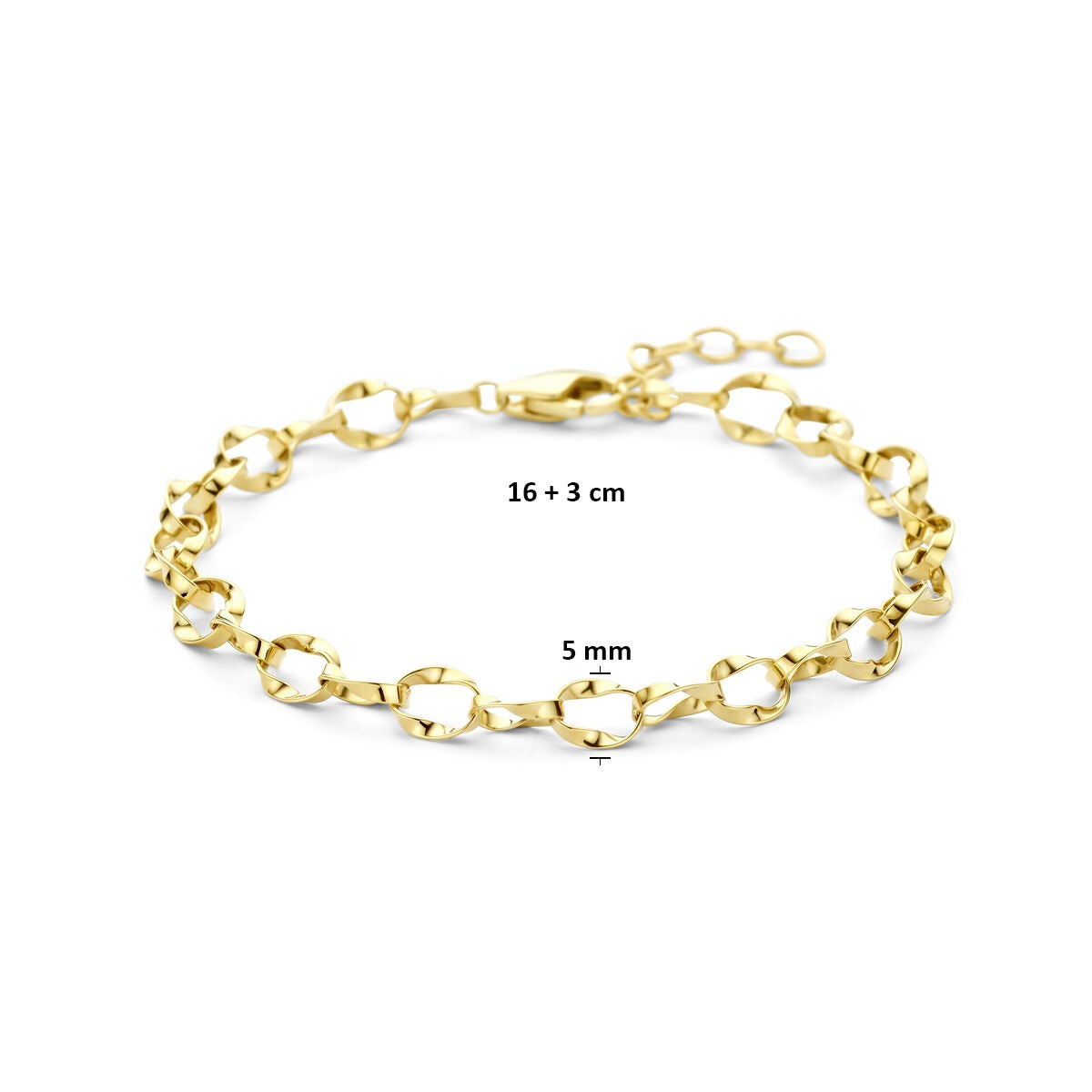 14K Gelbgold Anker-Gliederkette Armband Damen
