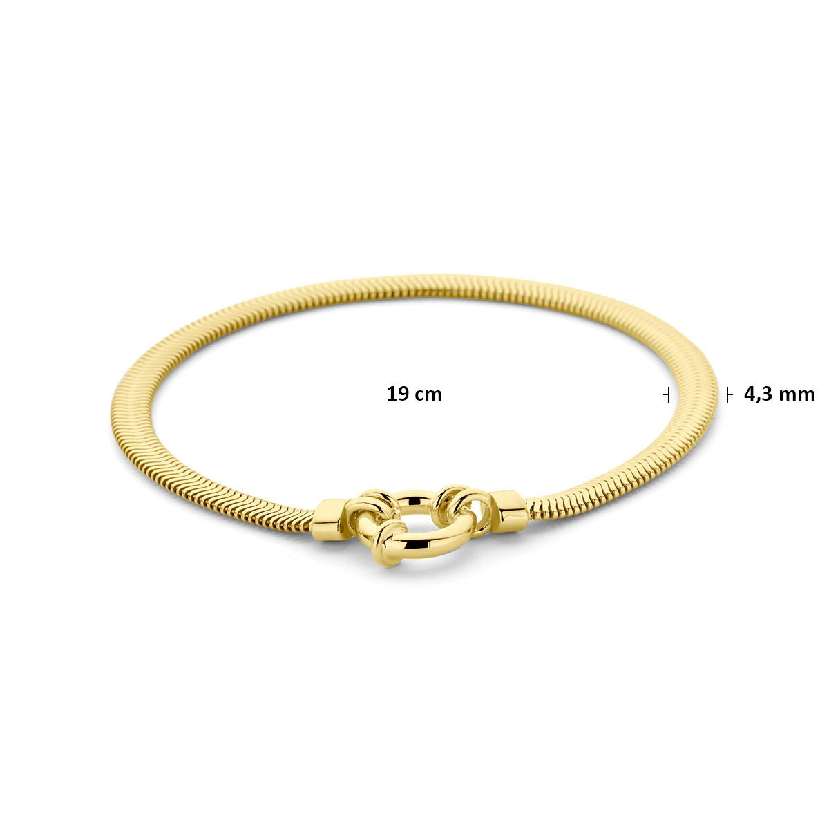 Vergoldetes 925er Silberarmband, Schlangenkette, flach