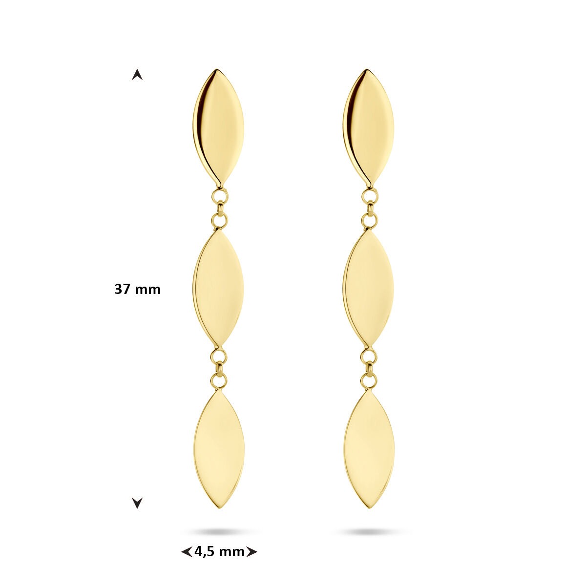 Ohrhänger 37 mm 14K Gelbgold