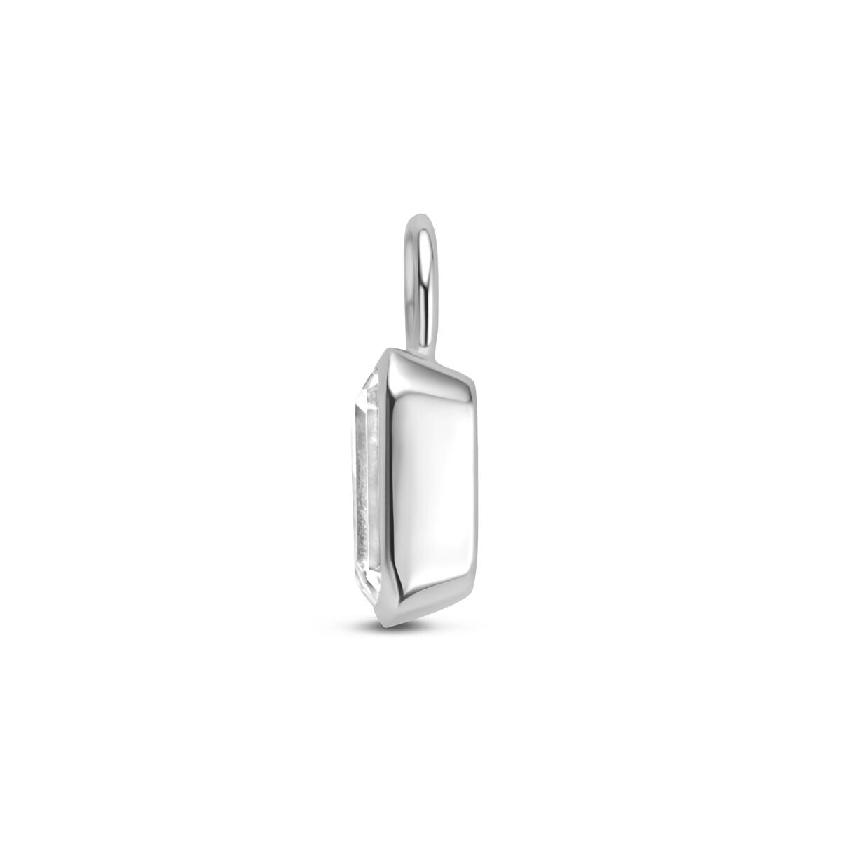 Rhodinierter Ohrhänger aus Silber mit Zirkonia